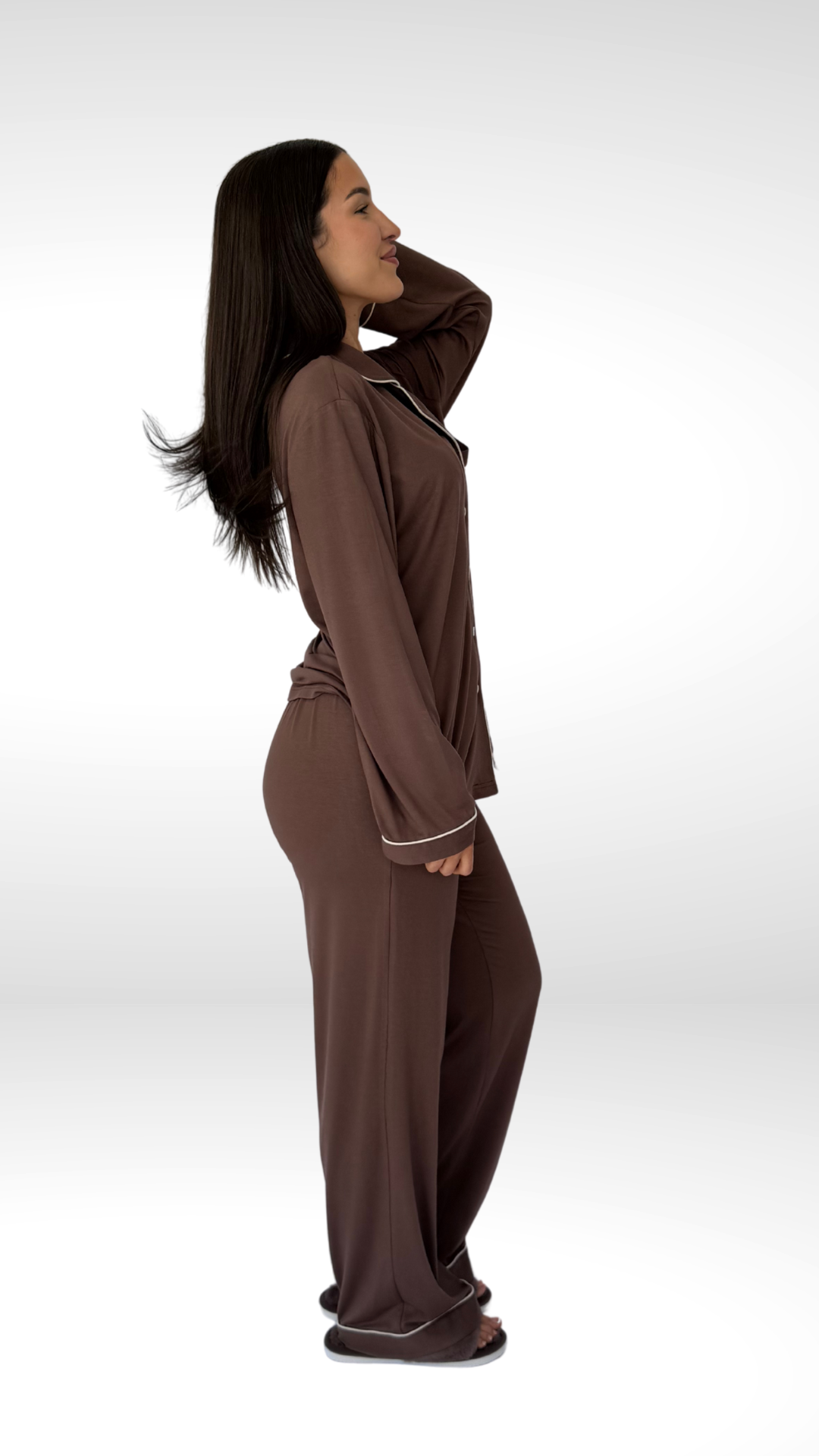 Espresso - Long Sleeve Bamboo Pyjama Set - The Daydream Collection