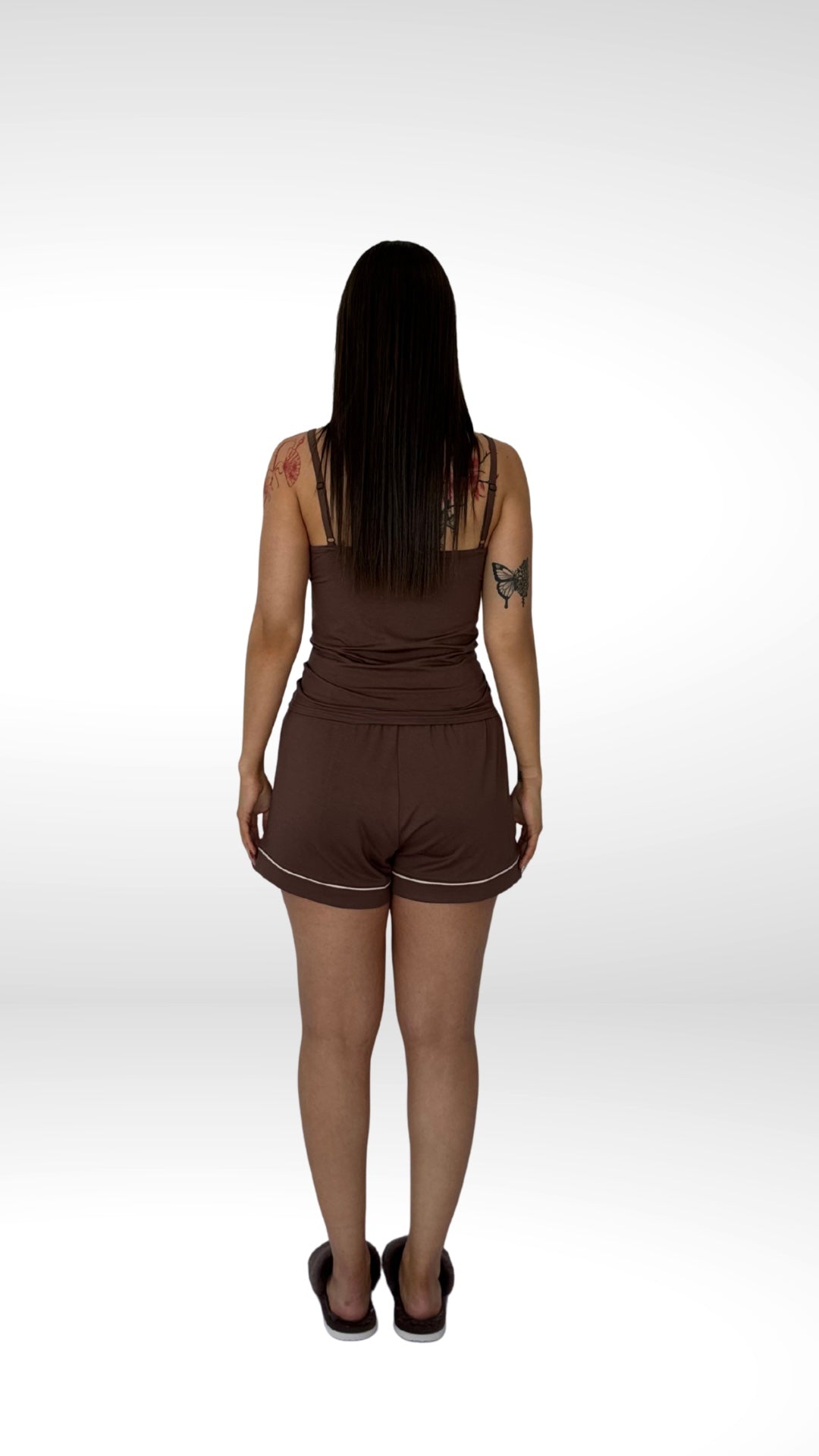 Espresso - Shorts & Singlet Bamboo Pyjama Set – The Daydream Collection