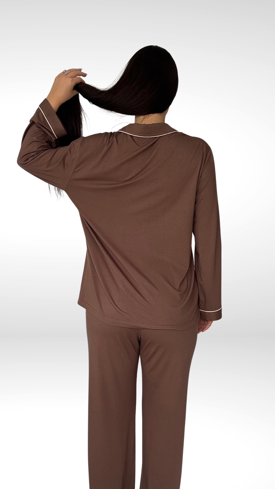 Espresso - Long Sleeve Bamboo Pyjama Set - The Daydream Collection