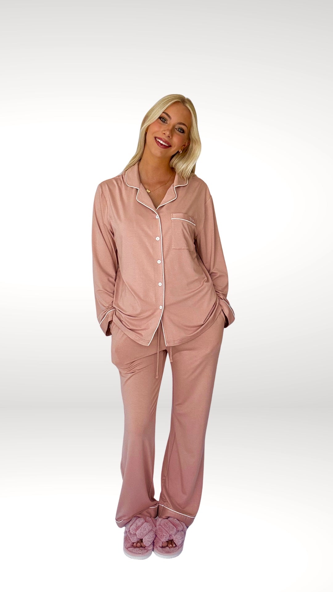 Blush - Long Sleeve Bamboo Pyjama Set - The Daydream Collection