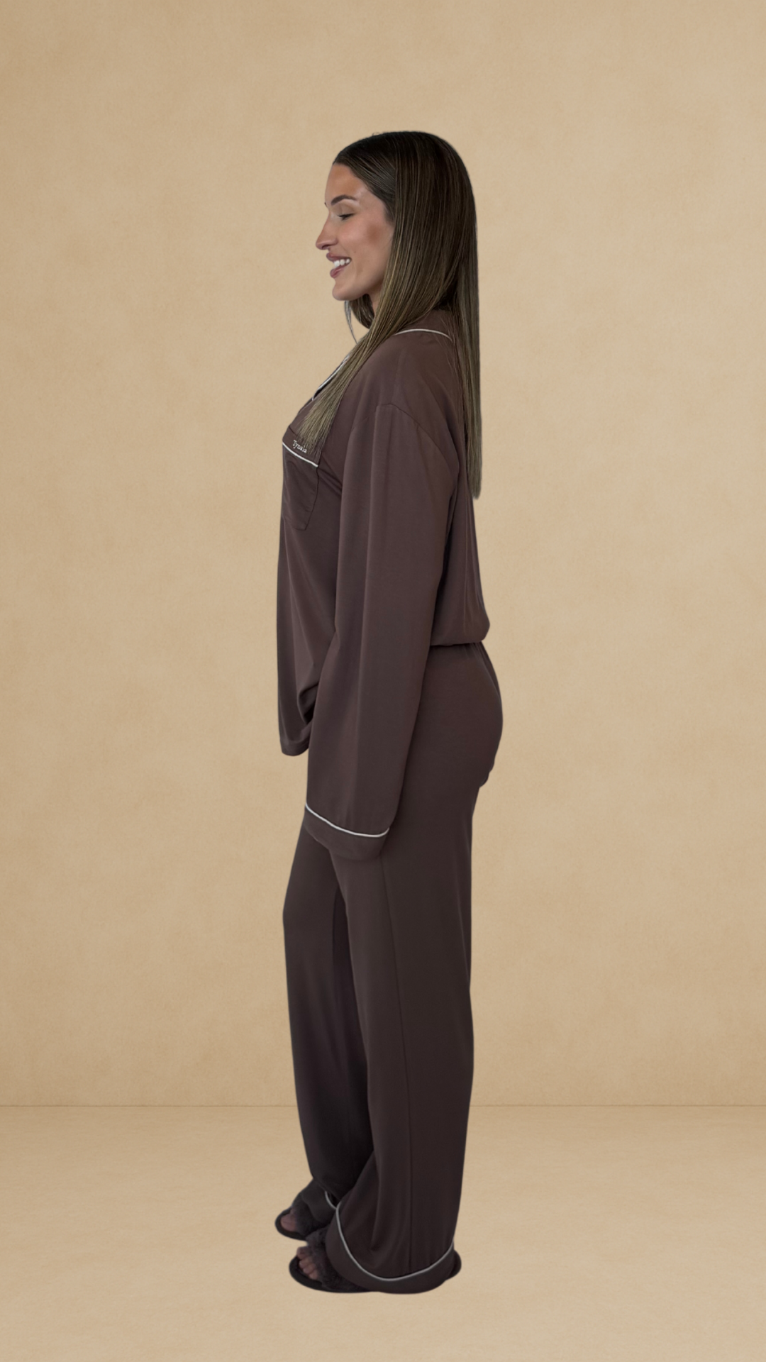 Espresso - Long Sleeve Bamboo Pyjama Set - The Daydream Collection